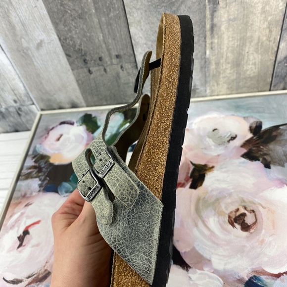 Birkenstock Silver Double Strap Sandals Size 39 - Picture 3 of 16